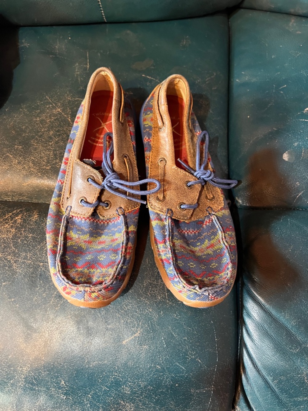 Twisted X Slip-On with Red Insole and Distressed Brown Upper